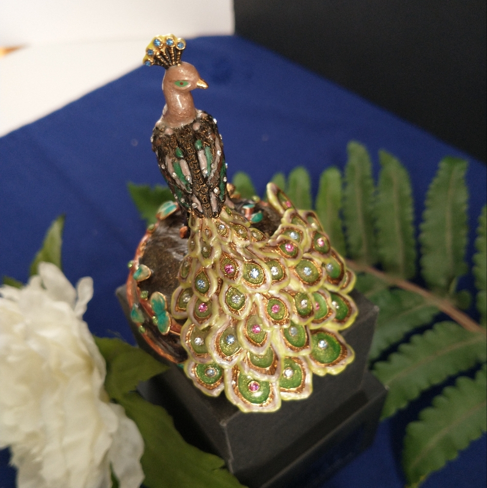 Peacock Jewelry Trinkets Luxurious Box